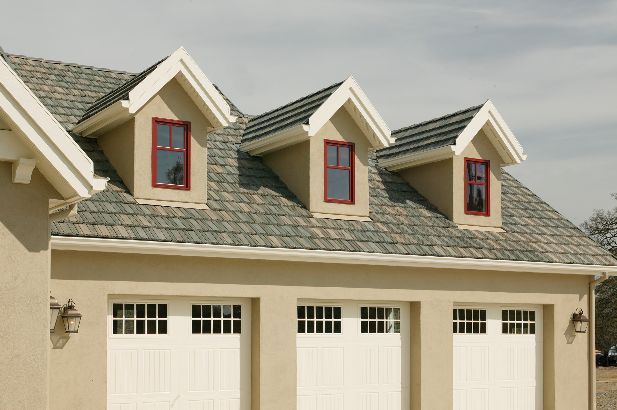 Photo of Garage detail on a custom home in El Dorado County by Remington Moulin Construction.